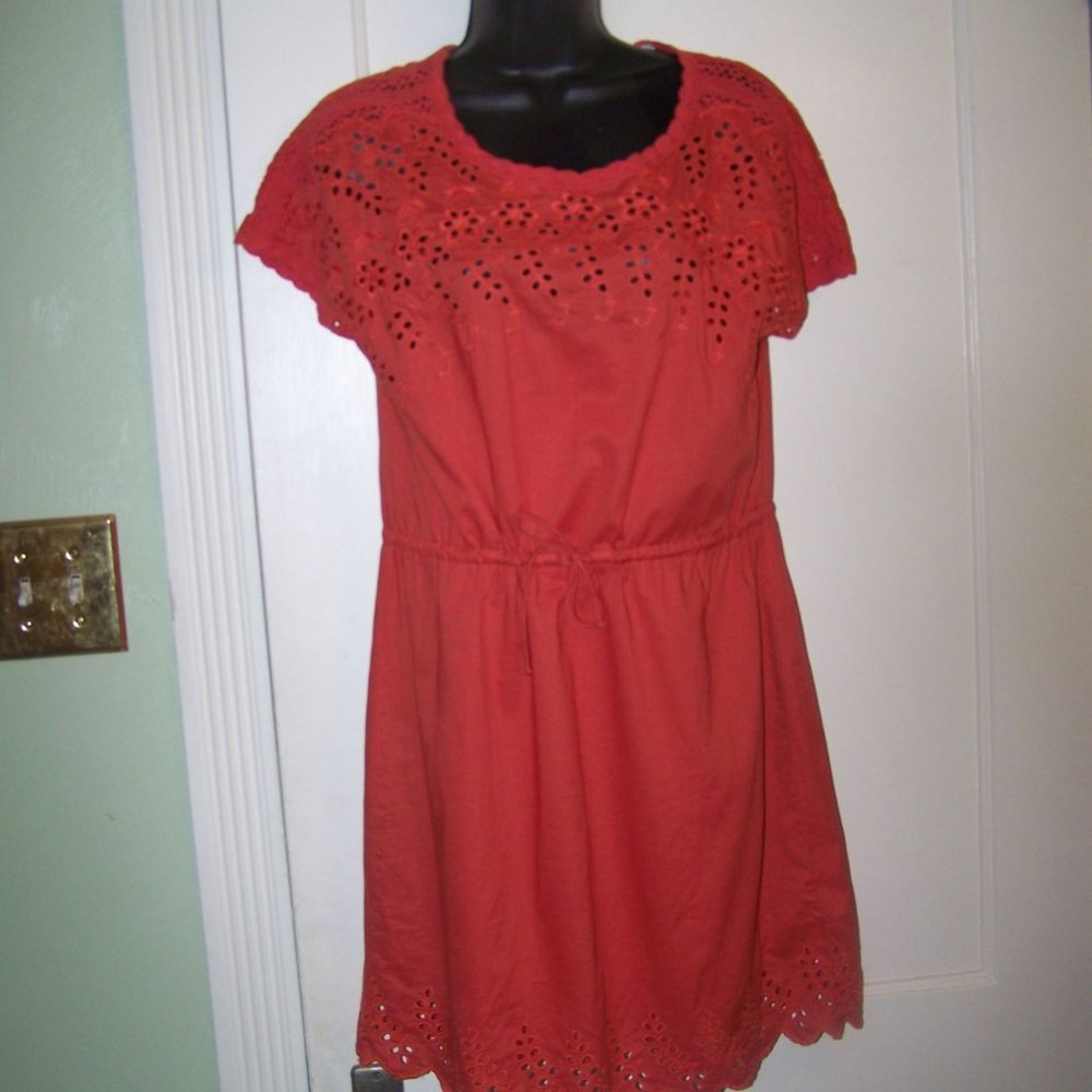 Madewell Eyelet Wildfield Dress Orange Size 0
